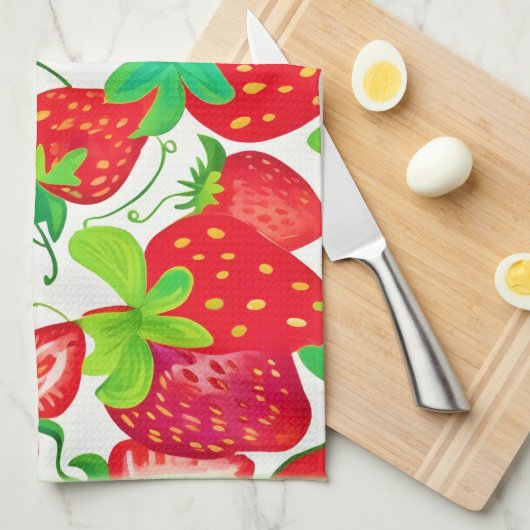 Strawberry Swirl Pattern Theedoek (Quarter Fold)