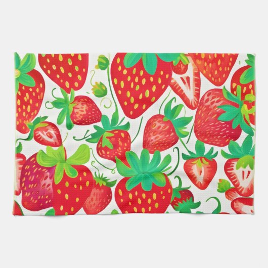 Strawberry Swirl Pattern Theedoek (Horizontaal)