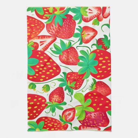 Strawberry Swirl Pattern Theedoek (Verticaal)