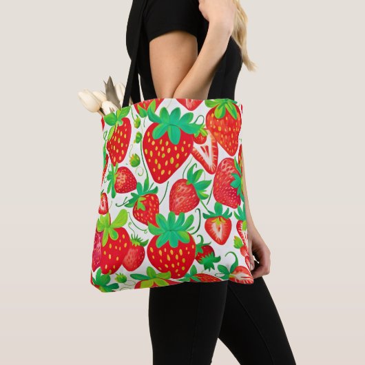 Strawberry Swirl Pattern Tote Bag (Dichtbij)