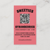 strawberry swirl with QR code Visitekaartje (Achterkant)