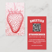 strawberry swirl with QR code Visitekaartje (Voorkant / Achterkant)