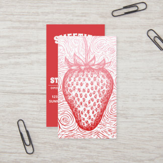 strawberry swirl with QR code Visitekaartje