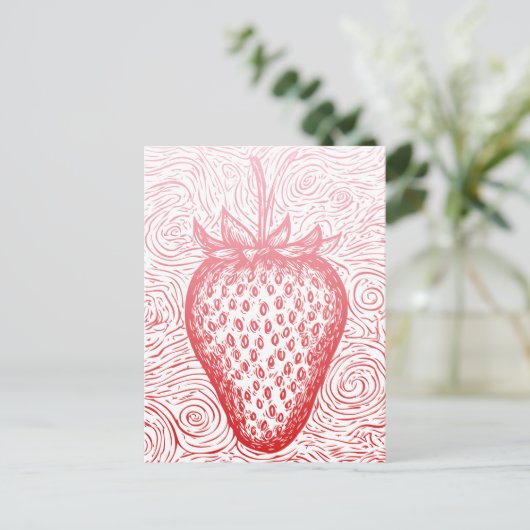 strawberry swirls feestdagenkaart (Staand voorkant)