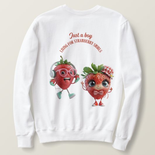 Strawberry Swirls Sweatshirt voor Heren (Design achterkant)