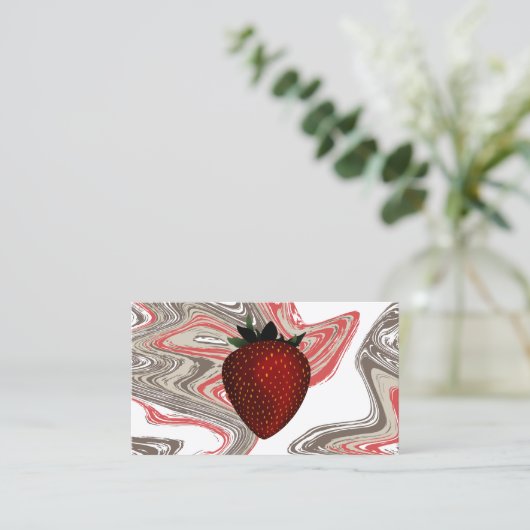 Strawberry Swirls visitekaartje (Staand voorkant)