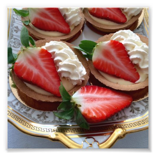 Strawberry Tart Photo Print Foto Afdruk (Voorkant)