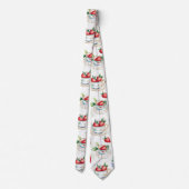 Strawberry Teacup Bloemenpatroon Stropdas (Achterkant)