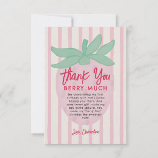 Strawberry Thank you Berry Much Thank You Card Bedankkaart