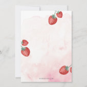 Strawberry Thema Bruids Brunch Party Kaart (Achterkant)