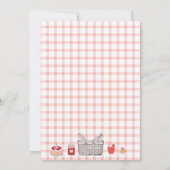 Strawberry Thema Eerste Verjaardag Uitnodiging (Achterkant)