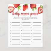 Strawberry Theme Baby Name Shower Game (Voorkant)