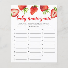 Strawberry Theme Baby Name Shower Game