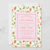 Strawberry Theme Baby Shower Kaart (Voorkant)