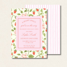 Strawberry Theme Baby Shower Kaart