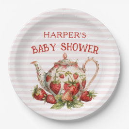 Strawberry Theme Baby shower Papieren Bordje