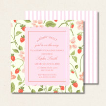 Strawberry Theme Baby shower Square