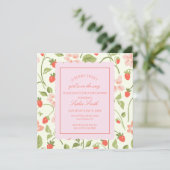 Strawberry Theme Baby shower Square Kaart (Staand voorkant)