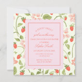 Strawberry Theme Baby shower Square Kaart (Voorkant)
