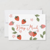 Strawberry Theme Girl Birthday Bedankkaart (Voorkant)