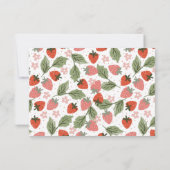 Strawberry Theme Girl Birthday Bedankkaart (Achterkant)