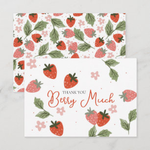 Strawberry Theme Girl Birthday Bedankkaart