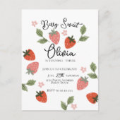 Strawberry Theme Girl Birthday Party Briefkaart (Voorkant)