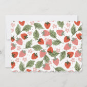 Strawberry Theme Girl Birthday Party Kaart (Achterkant)