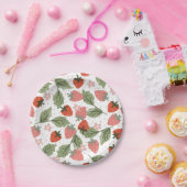 Strawberry Theme Girl Birthday Party Papieren Bordje (Feest)