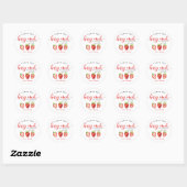 Strawberry Theme Girl Birthday Party Ronde Sticker (Vel)