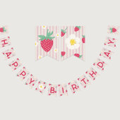 Strawberry Themed Happy Birthday Bunting Banner