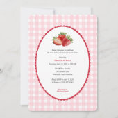 Strawberry themed-Spring Baby Girl Shower Kaart (Voorkant)