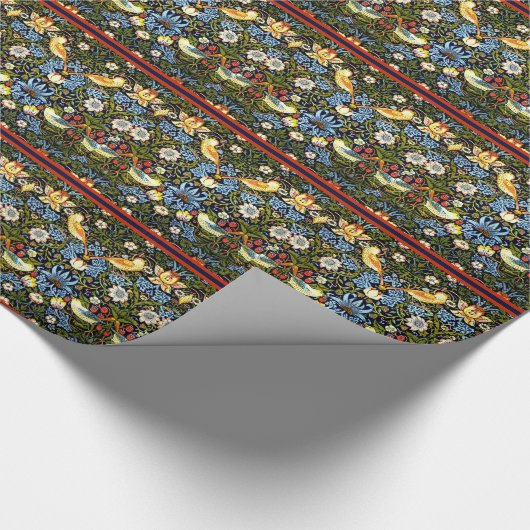 Strawberry Thief, beroemd William Morris patroon Cadeaupapier (Hoek)