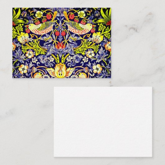 Strawberry Thief Birds William Morris Informatiekaartje (Voorkant / Achterkant)