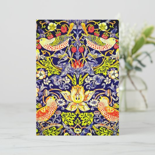 Strawberry Thief Birds William Morris Kaart (Staand voorkant)