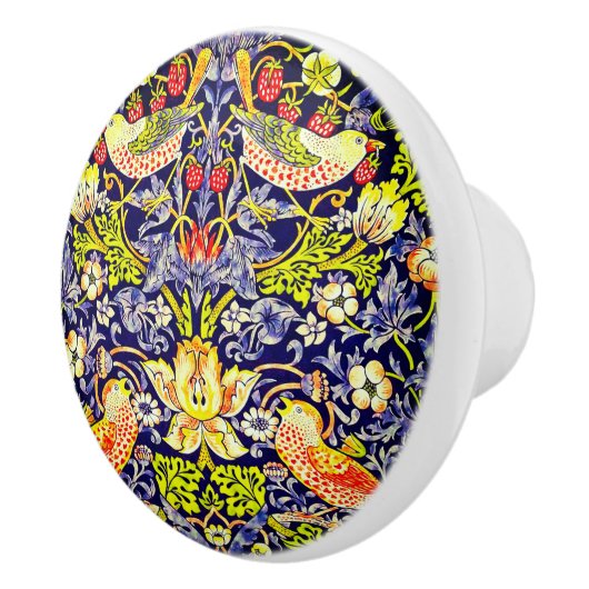 Strawberry Thief Birds William Morris Keramische Knop (Rechts)