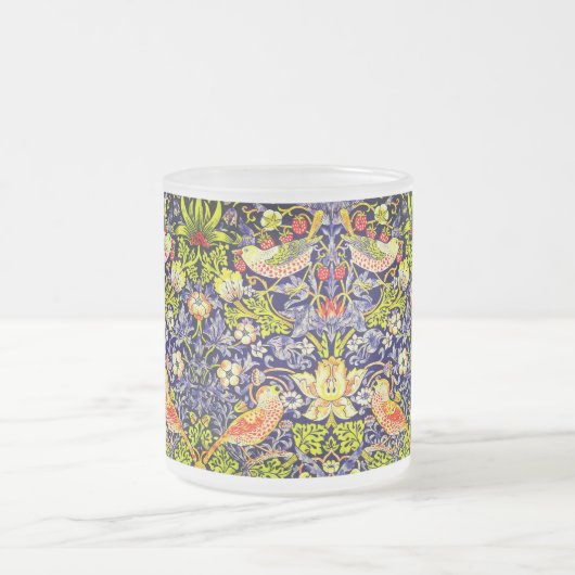 Strawberry Thief Birds William Morris Matglas Koffiemok (Center)