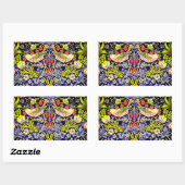 Strawberry Thief Birds William Morris Rechthoekige Sticker (Vel)