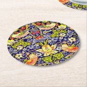 Strawberry Thief Birds William Morris Ronde Kartonnen Onderzetter (Gebogen)