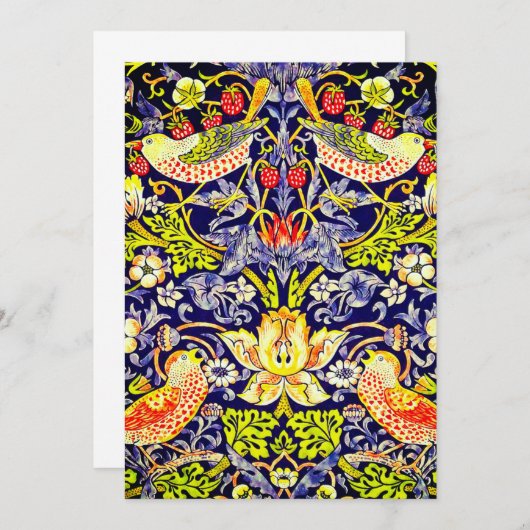 Strawberry Thief Birds William Morris Save The Date (Voorkant / Achterkant)