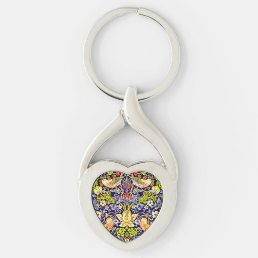 Strawberry Thief Birds William Morris Sleutelhanger (Voorkant)