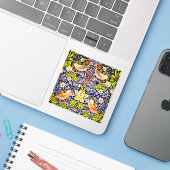 Strawberry Thief Birds William Morris Sticker (Laptop met iPhone)