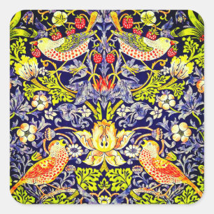 Strawberry Thief Birds William Morris Vierkante Sticker