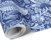 Strawberry Thief Blue Monotone, William Morris Cadeaupapier (Rol Hoek)