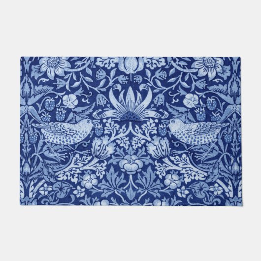 Strawberry Thief Blue Monotone, William Morris Deurmat (Voorkant)