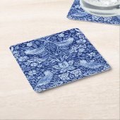 Strawberry Thief Blue Monotone, William Morris Kartonnen Onderzetters (Schuin)