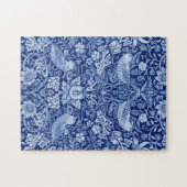 Strawberry Thief Blue Monotone, William Morris Legpuzzel (Horizontaal)