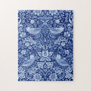 Strawberry Thief Blue Monotone, William Morris Legpuzzel