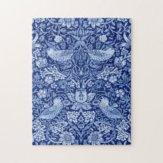 Strawberry Thief Blue Monotone, William Morris Legpuzzel (Verticaal)