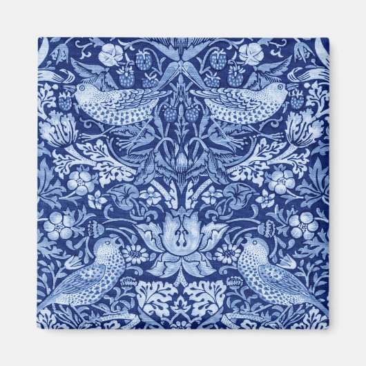 Strawberry Thief Blue Monotone, William Morris Magneet (Voorkant)